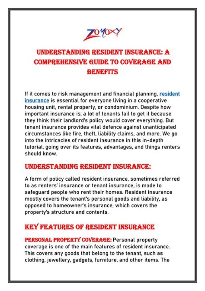 What is Resident insurance