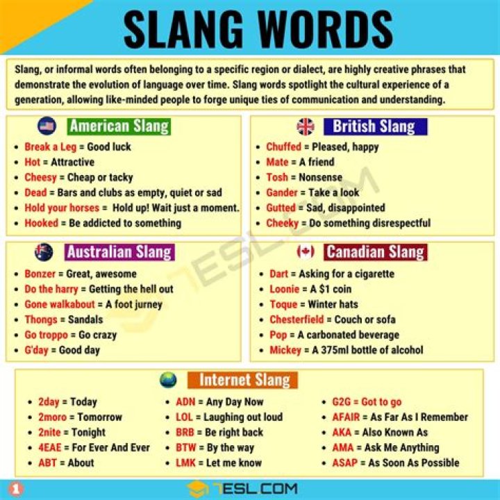 What is slang words example