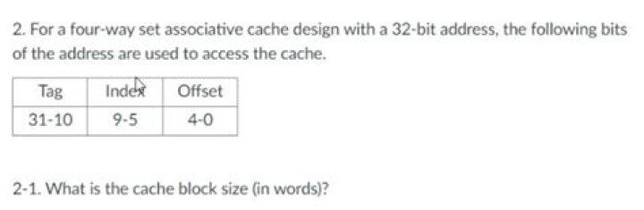 What is the cache block size in words