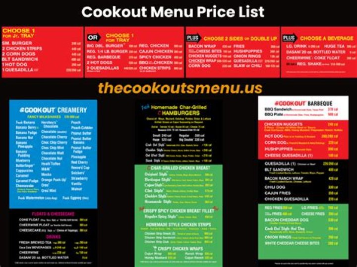 What is the menu at cookout