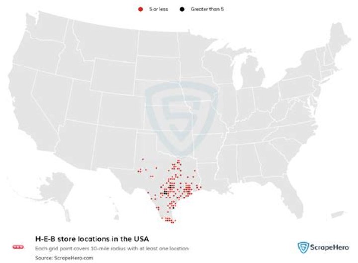 What states are HEB located