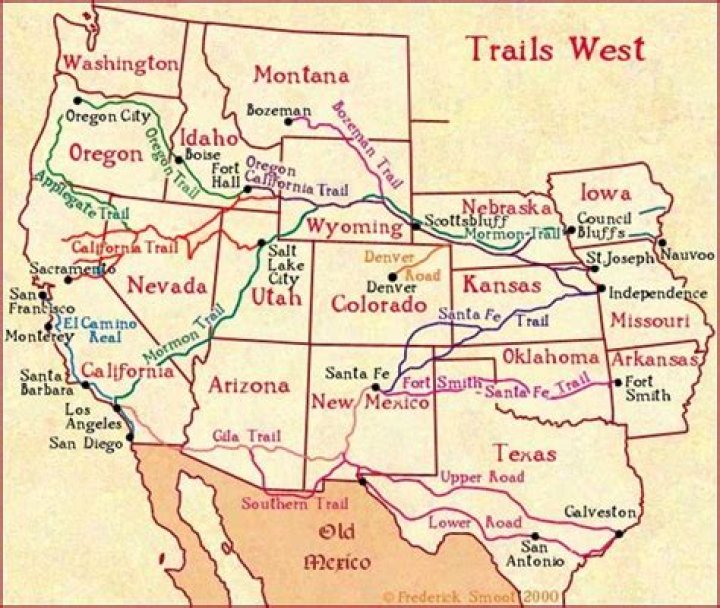 What trails led to the West
