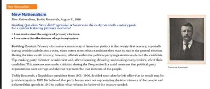What was the New Nationalism speech about