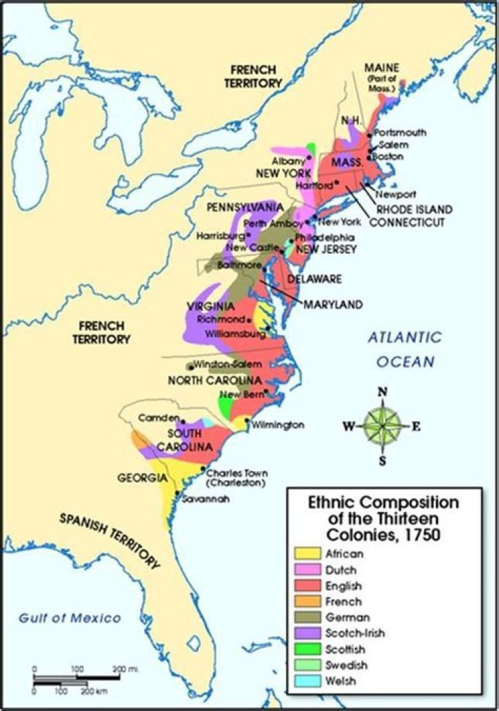 What was the population of the English colonies in 1750