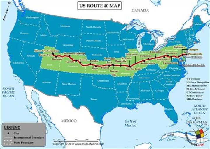 Where does Interstate 40 cross the Continental Divide