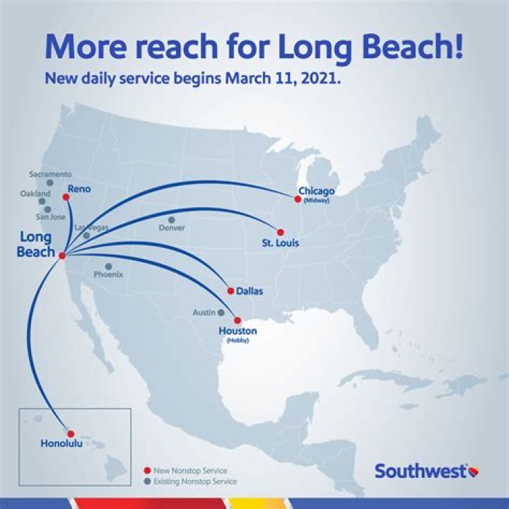 Where does Southwest Airlines fly to in California