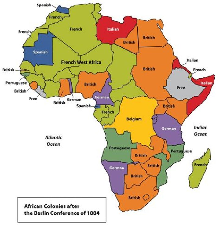 Which two European countries had the most colonies in Africa