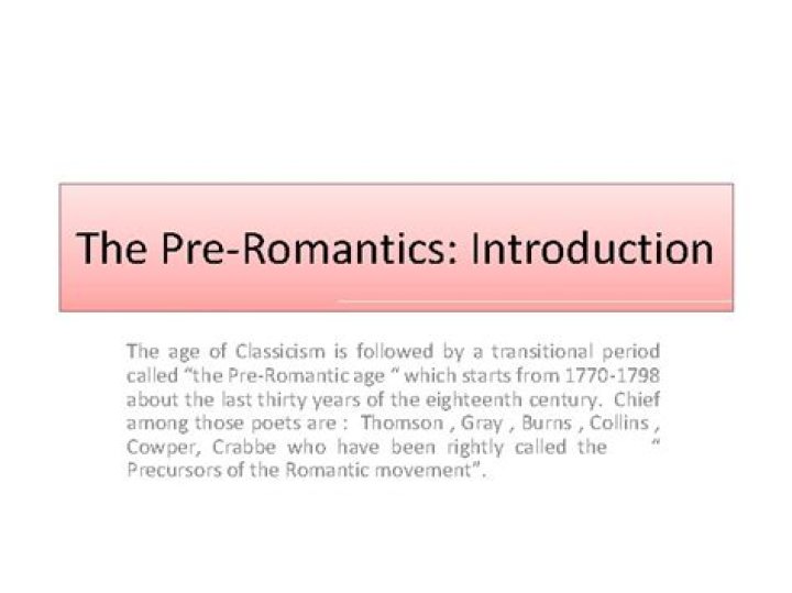 Who were the pre romantics