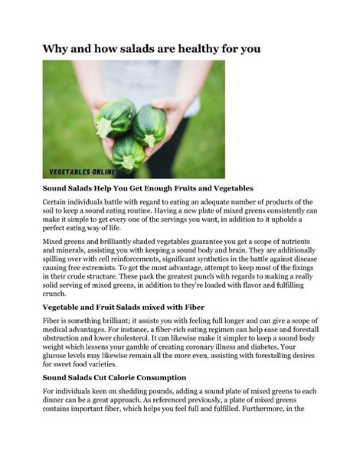 Why are salads eaten first